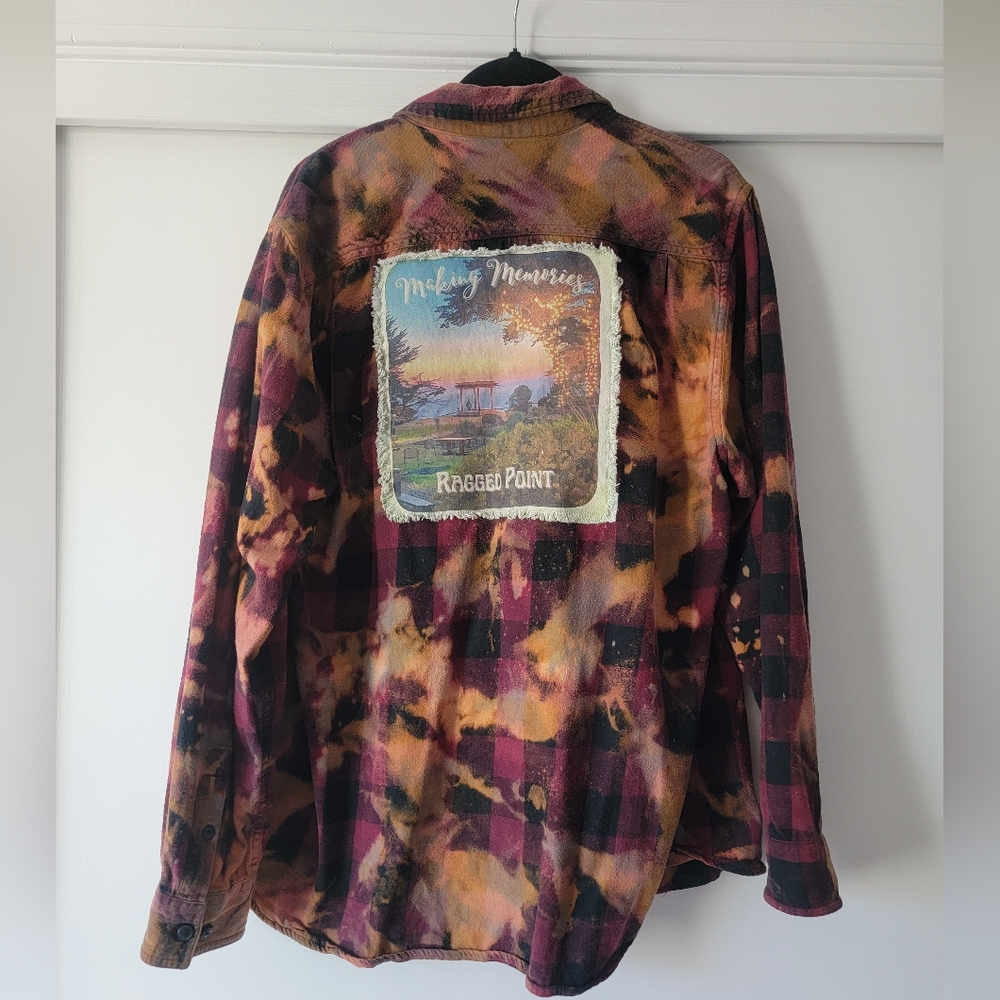 Vintage flannel with patch on back